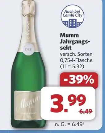 Combi Mumm Jahrgangs sekt aanbieding