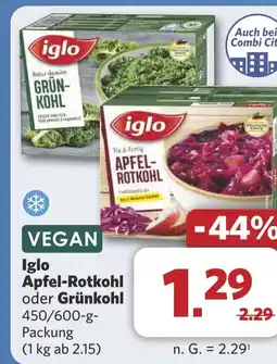 Combi Iglo Apfel-Rotkohl oder Grünkohl aanbieding