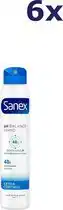 Bol.com Sanex Deodorant Spray Dermo Extra Control - 6 x 200 ml - Voordeelverpakking aanbieding