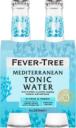 Drankdozijn Fever Tree Mediterranean Tonic 4-pack 4X20CL aanbieding