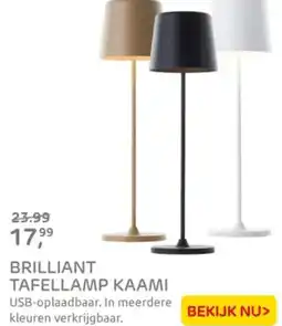 Praxis Brilliant tafellamp kaami aanbieding