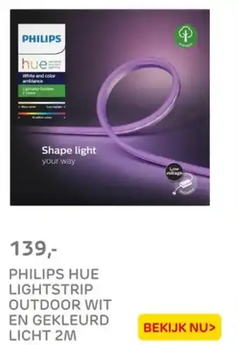 Praxis Philips hue lightstrip outdoor wit en gekleurd licht aanbieding