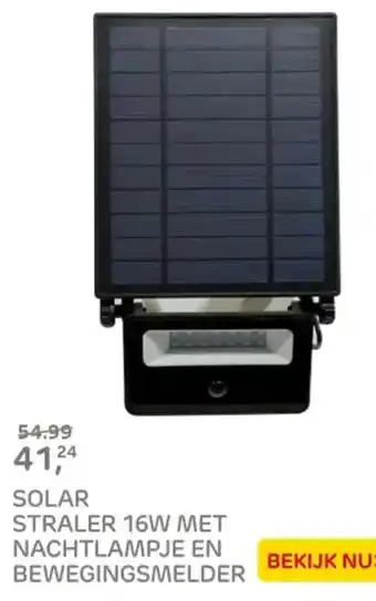 Praxis Solar straler 16w met nachtlampje en bewegingsmelder aanbieding