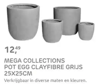 Praxis Mega collections pot egg clayfibre grijs aanbieding