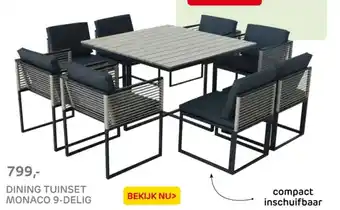 Praxis Dining tuinset monaco 9 delig aanbieding