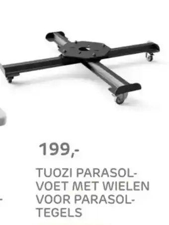 Praxis Tuozi parasol voet met wielen voor parasol tegels aanbieding