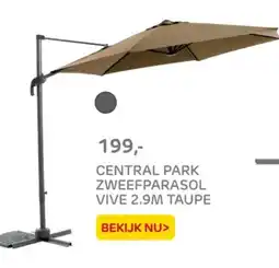 Praxis Central park zweefparasol vive 2.9m taupe aanbieding