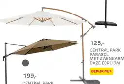 Praxis Central park parasol met zwenkarm daze ecru aanbieding