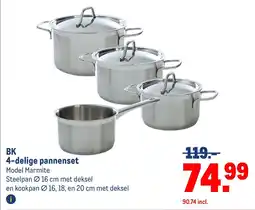 Makro BK 4 delige pannenset aanbieding