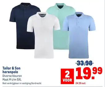 Makro Tailor & Son herenpolo aanbieding