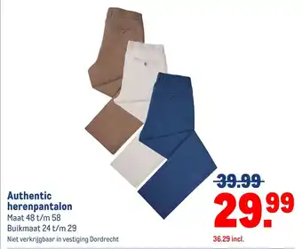 Makro Authentic herenpantalon aanbieding