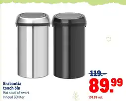 Makro Brabantia touch bin aanbieding