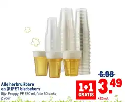 Makro Alle herbruikbare en R PET bierbekers aanbieding