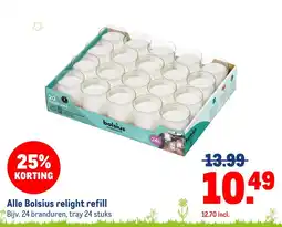 Makro Alle Bolsius relight refill aanbieding