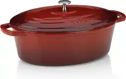 Bol.com Braadpan Gietijzer Ovaal Rood 33 cm x 26 cm- Kela | Calido aanbieding