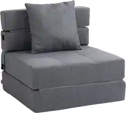 Amazon HOMCOM stoel slaapbank slaapsofa eenpersoonsslaapbank met wasbaar kussen grijs 70 x 70 x 61 cm aanbieding