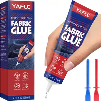 Amazon YAFLC Textiellijm, wasmachinebestendig, 75 ml, voor stoffen, textiel, katoen, leer, jeans aanbieding