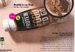 Albert Heijn MELKUNIE PROTEIN FOOD TO GO CHOCOLATE CARAMEL aanbieding