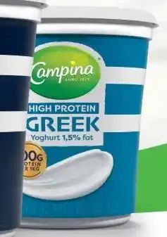 Albert Heijn Campina HIGH PROTEIN GREEK Yoghurt 1,5% fat aanbieding