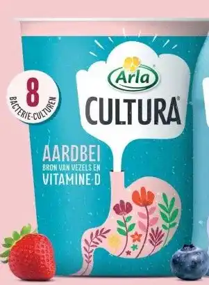 Albert Heijn Arla CULTURA AARDBEI BRON VAN VEZELS EN VITAMINE D aanbieding