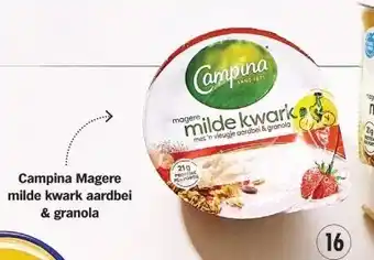 Albert Heijn Campina Magere milde kwark aardbei & granola aanbieding