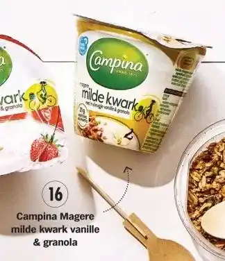 Albert Heijn Campina Magere milde kwark vanille & granola aanbieding