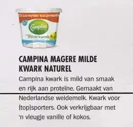 Albert Heijn CAMPINA MAGERE MILDE KWARK NATUREL aanbieding