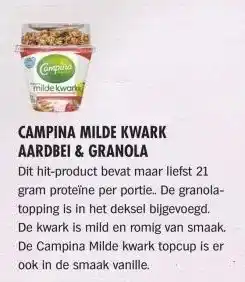 Albert Heijn CAMPINA MILDE KWARK AARDBEI & GRANOLA aanbieding