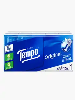 Flink Tempo Original Zakdoekjes 4-laags 10st aanbieding