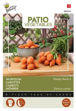 Welkoop Buzzy Patio Veggies Wortel Parijse Markt - Groentezaden - 1 g aanbieding