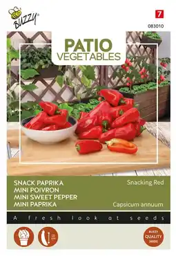 Welkoop Buzzy Patio Veggies Paprika Snacking Red - Groentezaden - 6  aanbieding