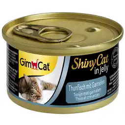 Zooplus 6x70g ShinyCat in Gelei Tonijn & Garnalen GimCat Kattenvoer aanbieding