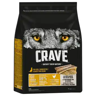 Zooplus 2 kg + 0,8 kg Gratis! Crave Dog droogvoer - Kip met Beenmerg & Oergranen (2.8kg) aanbieding