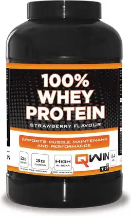 Bol.com QWIN 100% Whey Protein Strawberry - 2400 g aanbieding