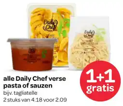 Spar Daily Chef verse pasta of sauzen aanbieding