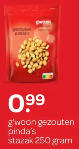 Spar G'woon gezouten pinda's aanbieding