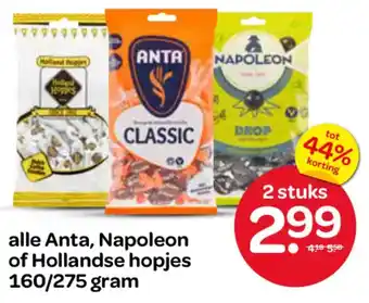 Spar Anta, Napoleon of Hollandse hopjes aanbieding