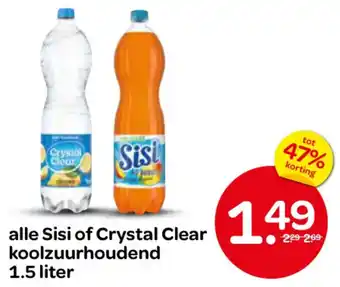 Spar Sisi of Crystal Clear koolzuurhoudend aanbieding