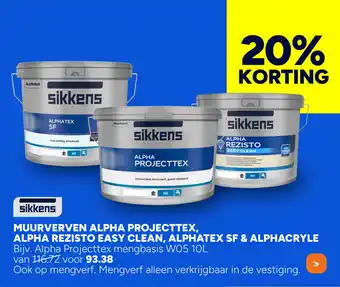 BOUWMAAT Muurverven alpha projecttex, alpha rezisto easy clean, alphatex sf & alphacryle aanbieding