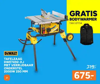 BOUWMAAT Dewalt tafelzaag DWE7492-XJ met verrijdbaar onderstel aanbieding