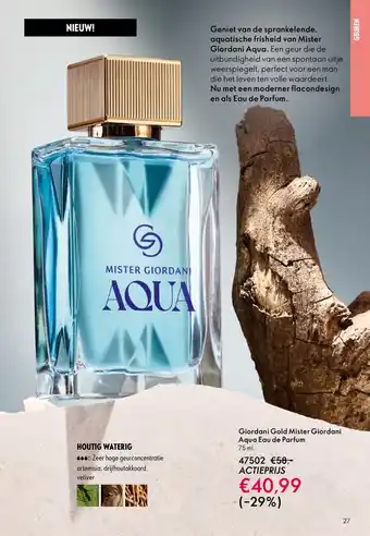 Oriflame Giordani Gold Mister Giordani Aqua Eau de Parfum aanbieding