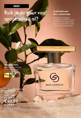 Oriflame Giordani Gold Miss Giordani Eau de Parfum aanbieding