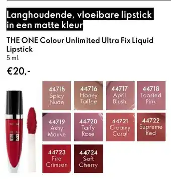 Oriflame The One Colour Unlimited Ultra Fix Liquid Lipstick aanbieding