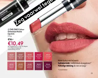 Oriflame The One Colour Unlimited Matte Lipstick aanbieding