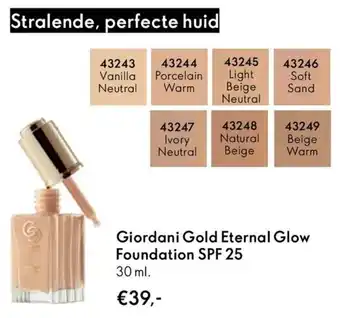 Oriflame Giordani Gold Eternal Glow Foundation SPF 25 aanbieding