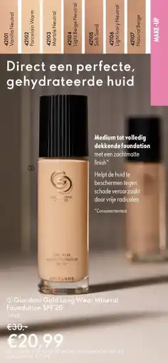 Oriflame Giordani Gold Long Wear Mineral Foundation SPF 20 aanbieding