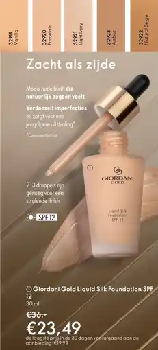 Oriflame Giordani Gold Liquid Silk Foundation SPF 12 aanbieding