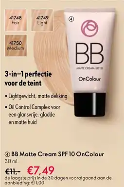 Oriflame BB Matte Cream SPF 10 OnColour aanbieding