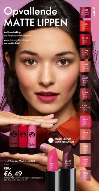 Oriflame OnColour Matte Lipstick aanbieding