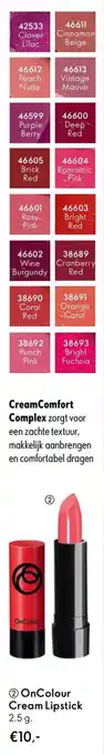 Oriflame OnColour Cream Lipstick aanbieding